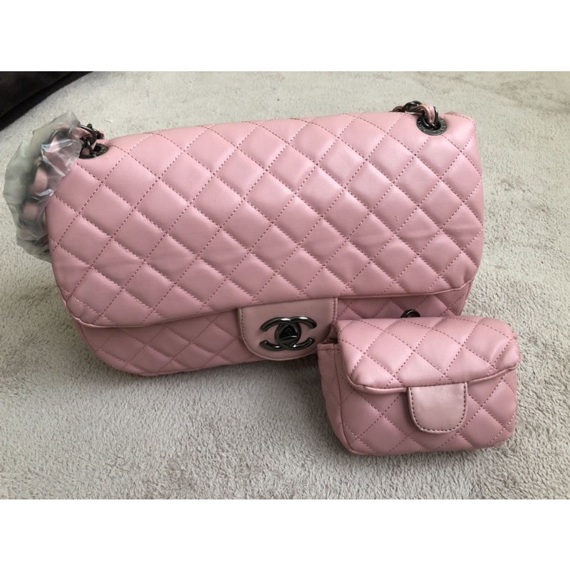 tas selempang sling gc pink salem cantik besar gucci