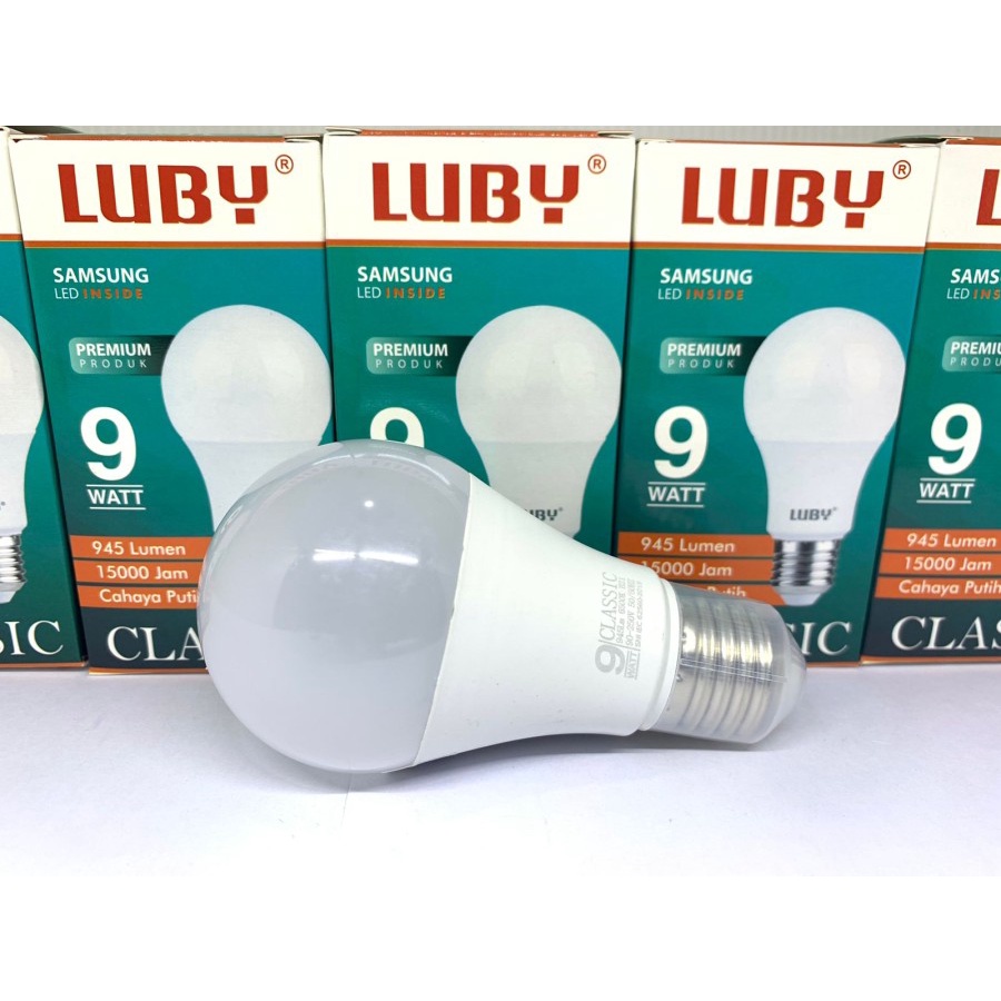 Lampu LED 9 Watt Luby Classic 9W Cahaya Putih Lampu Bohlam 9 Watt