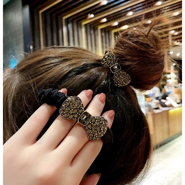 Ikat Karet Rambut Korea Scrunchies Elastis Stretch Pita Mutiara Chita