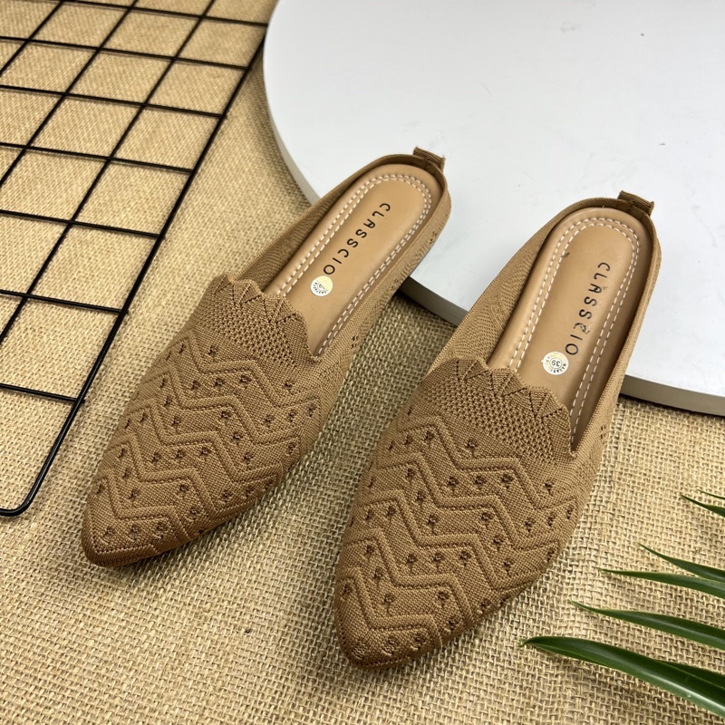 MARASYAFFA - SEPATU FLAT WANITA RAJUT MULES SF54