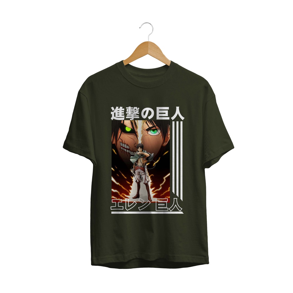 NEW T-SHIRT LOGO EREN YEAGER AOT/SNK / KAOS ANIME MANGA JAPAN CULTURE