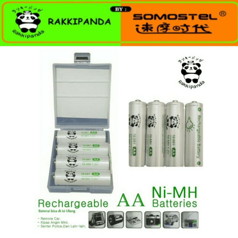 Baterai AA Recharge 1200 mAh Rakkipanda A2 4 pcs