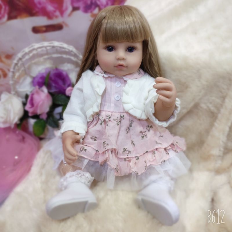 Ready depan Boneka Reborn Bayi Full Silikon 55 cm Jumbo Premium Bisa Mandi Mewah Cantik