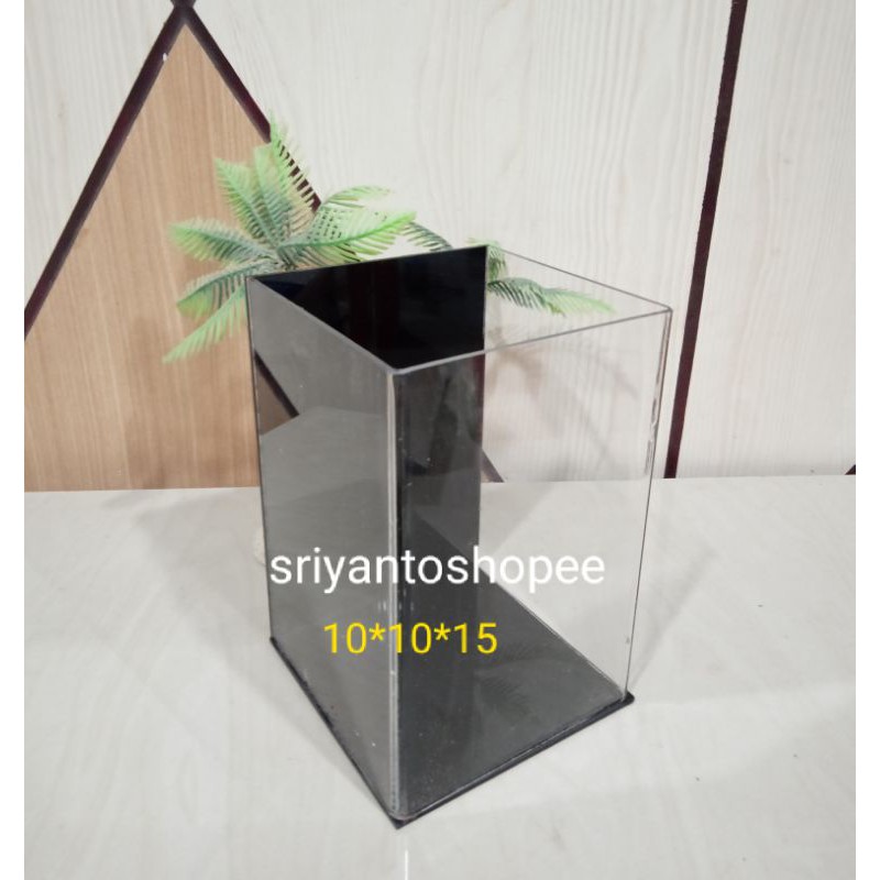 Soliter Akrilik 10 x 10 x 15 background Hitam Akuarium Akrilik