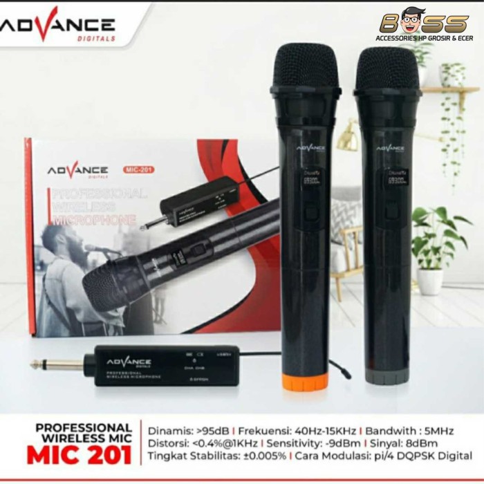 Mic Wireless Double Advance 201 Microphone Advance 201 suara mantap