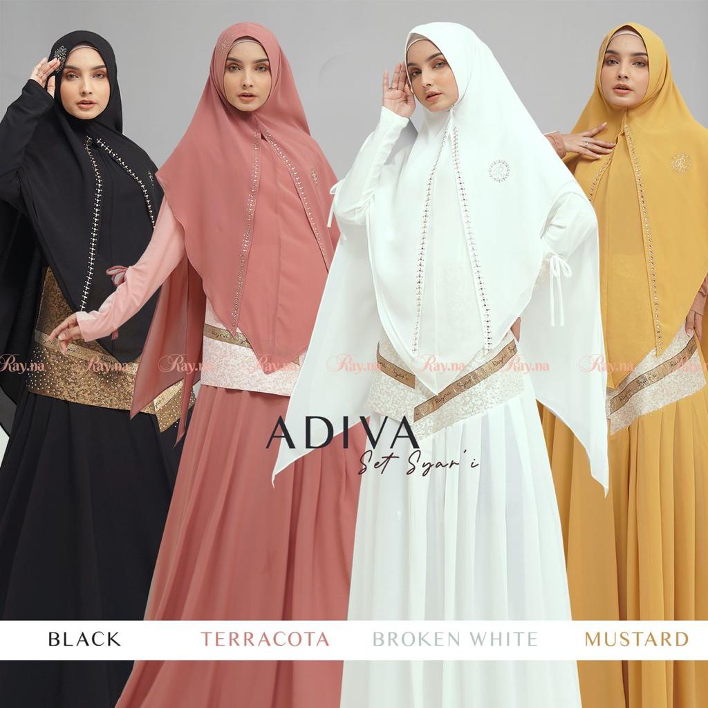 ORIGINAL Gamis Syari ADIVA Set by Rayna - gamis Syar'i  REALPIC ORI