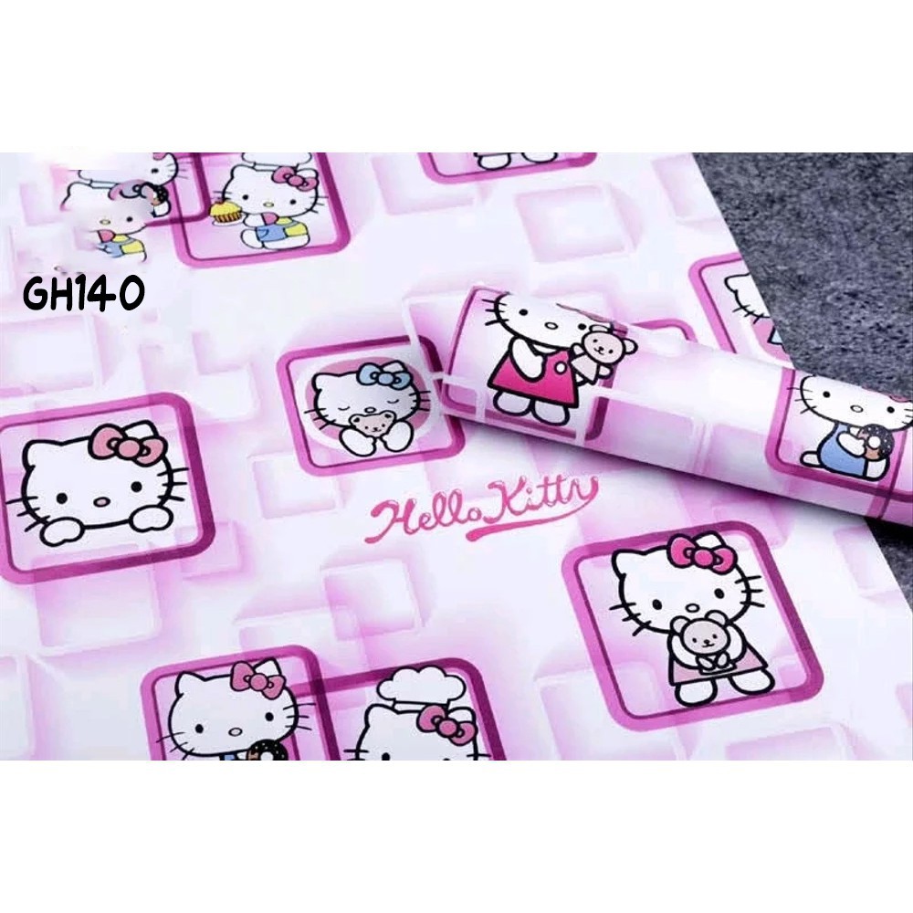 Stiker dinding Wallpaper Dinding Wallstiker kamar tidur Wallpaper tembok Wallpaper Aestetic Wallpaper karakter Motif Hello Kitty