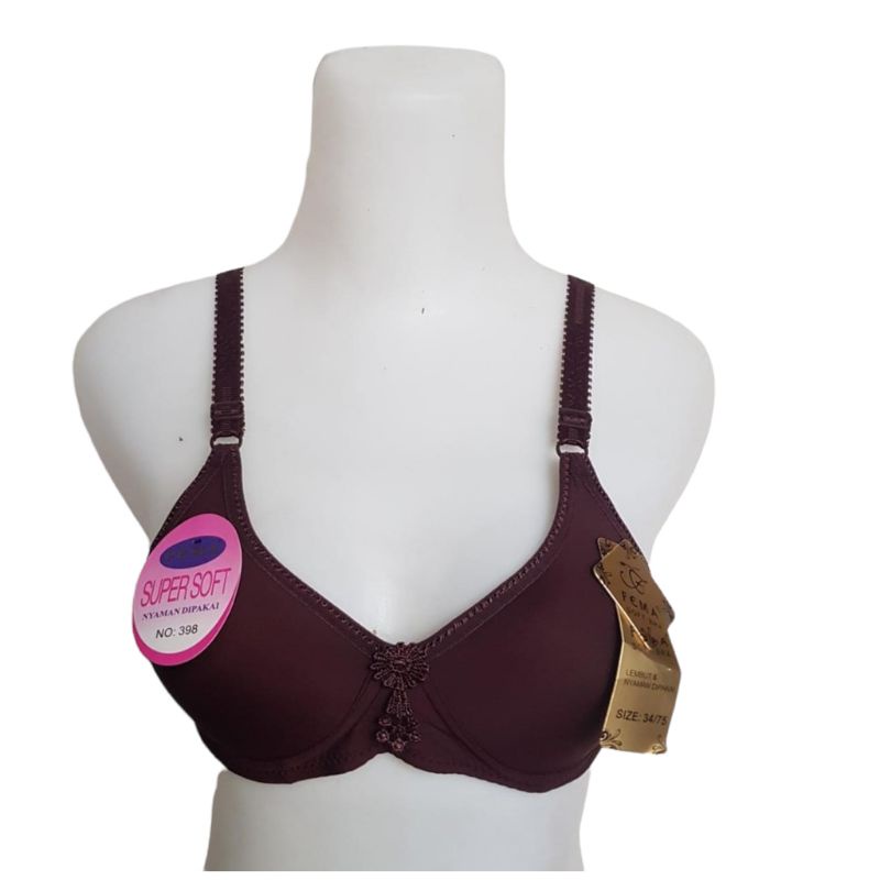 Bra BH Kutang Kotang Wanita Dewasa Sport Tanpa Kawat Busa Spon Sexy Fema 398 Super Soft Motif Polos 