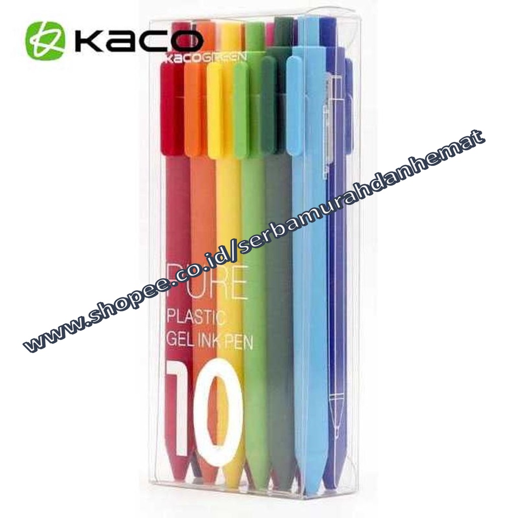 Pena Pulpen Bolpoin 0.5mm 10PCS KACO PURE Candy Gel Pen