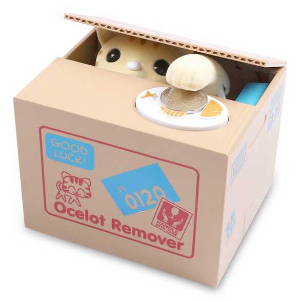 (BISA COD) RVOSTR Ocelot Remover Celengan Kucing Lucu Steal Money Cat Piggy Bank