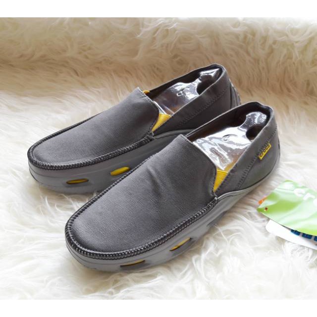 SNEAKERS COWOK HITAM BIRU MISTY  SEPATU Crocs tideline sport canvas Man / best seller