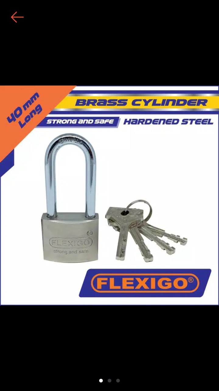 Flexigo Gembok Anti Maling 40 Mm Panjang, Silinder Kuningan Anti Kimia