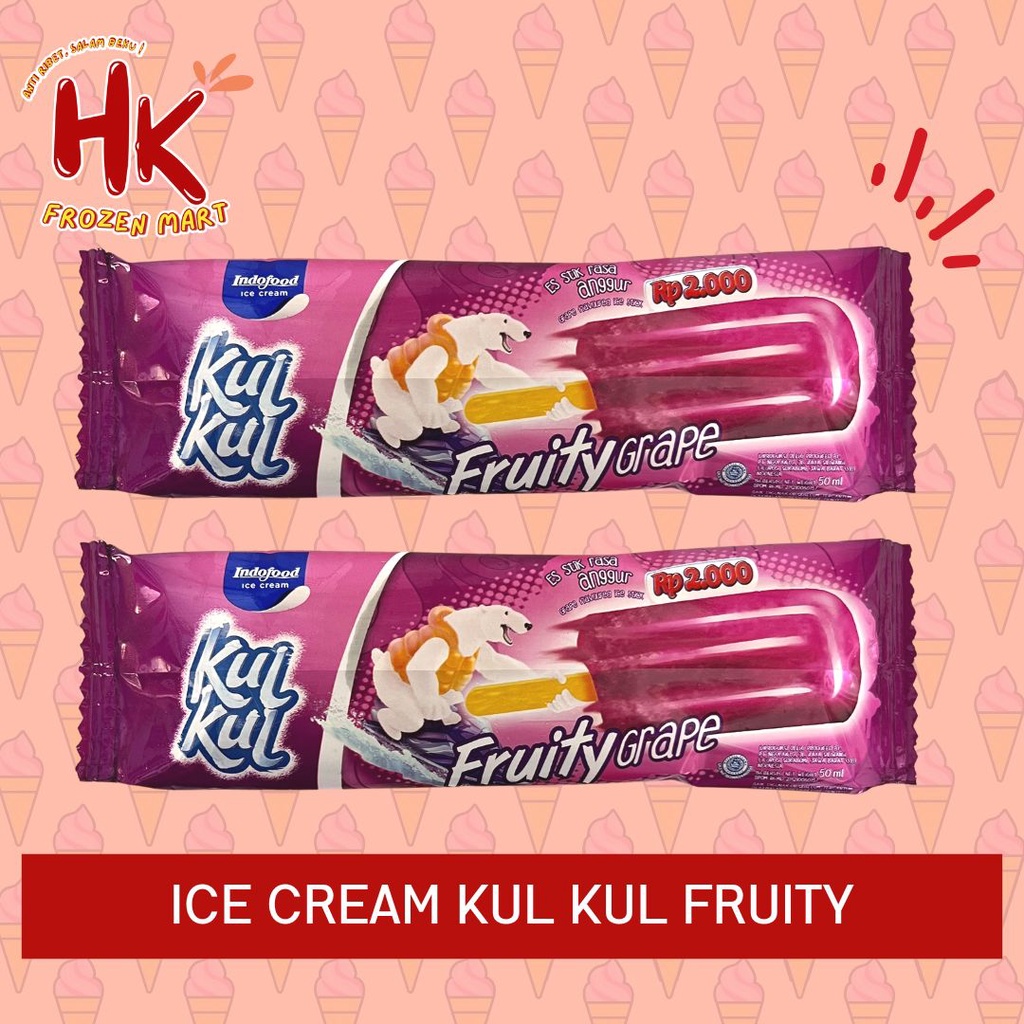 Ice Cream Kul Kul Fruity Grape (es krim buah anggur) walls glico aice / HK Frozen Mart
