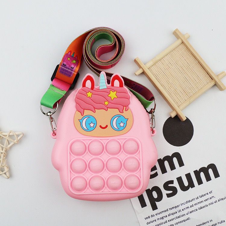 EL 4590 RISCE TAS SELEMPANG POP IT ANAK IMPORT LUCU MINI MAINAN