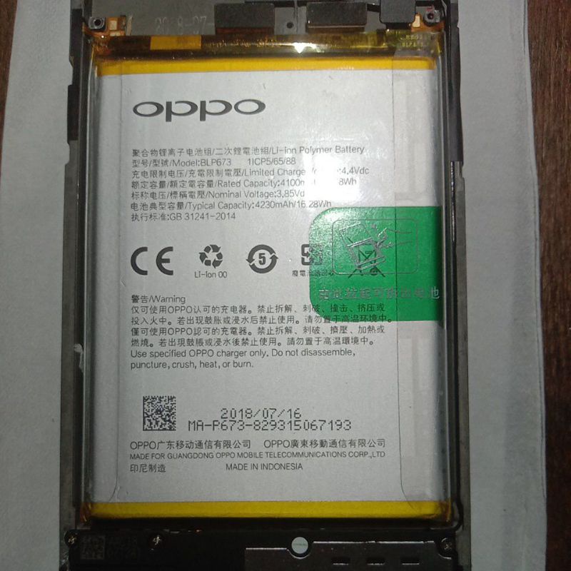 Batrai Oppo A3s/A5s/A7/A12 Original Copotan
