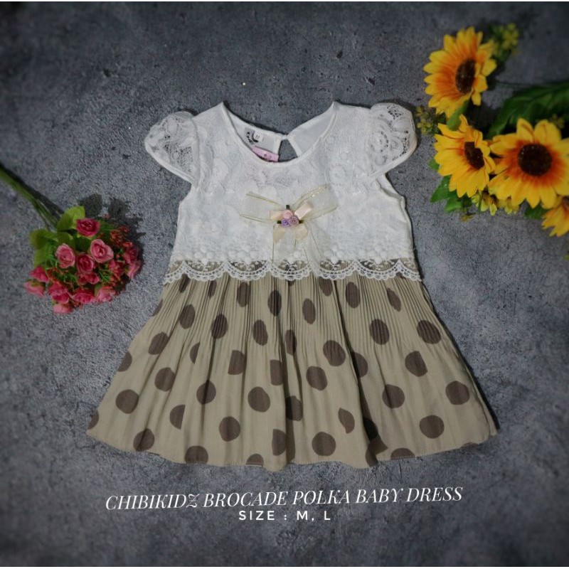 CHIBIKIDZ BROCADE POLKA BABY DRESS