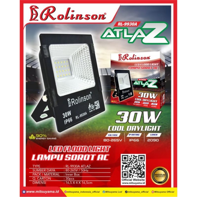 Lampu sorot kap sorot floodlight led 30watt