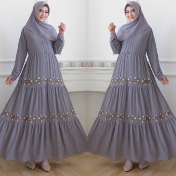NEW Anggun Store – Nura Collection – Nuriel Shop -  Gamis Syari– Gamis Ceruti Bordir