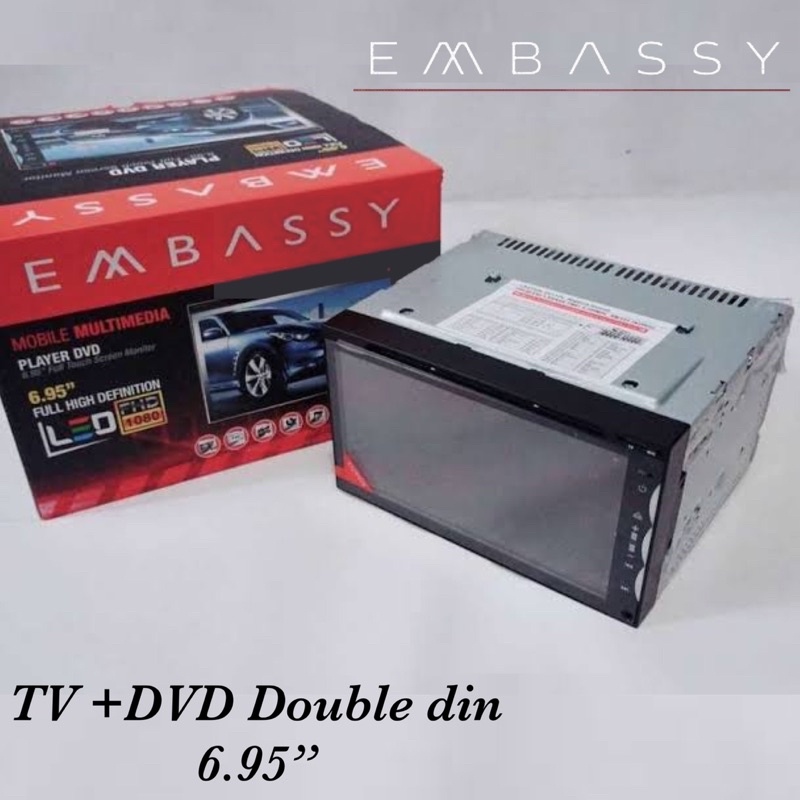 Double din Embassy 6,95 inch Full Glass Bluetooth & Mirrorlink