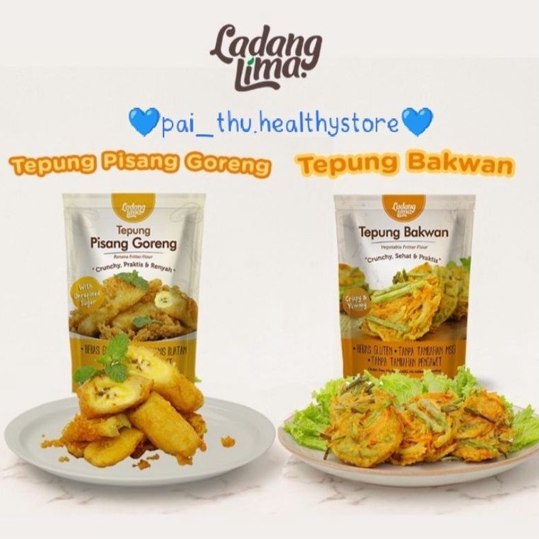

Ladang Lima Tepung Bakwan + Tepung Pisang Goreng-Tepung Bumbu Gluten FREE Non MSG @200gr