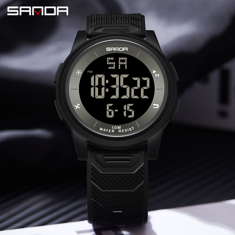 SANDA 6107 Jam Tangan Pria Wanita Digital EL Backlight Sport Watch Anti Air WATCHKITE WKOS