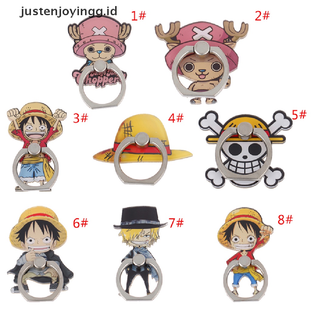 // justenjoyingg.id // One Piece Luffy Chopper Finger Ring Acryli Mobile Phone Holder Phone Ring Stand ~