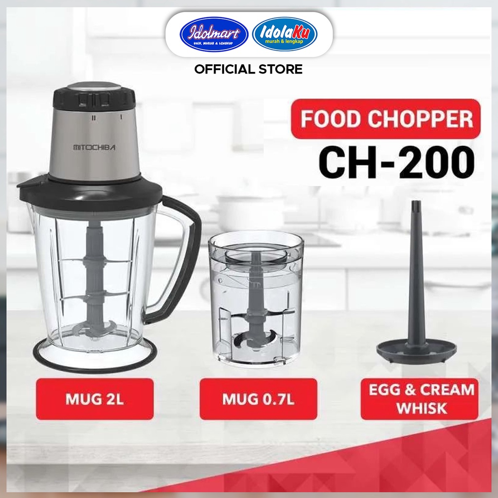 IDOLAKU MITOCHIBA Food Magic Chopper CH-200 Blender 2L Alat Penggiling &amp; Penghalus Bumbu Mito Semarang