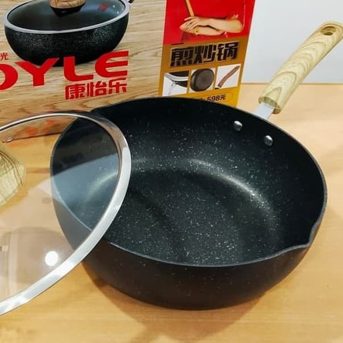 Wajan Fry Pan Penggoreng KOYLE - Panci Koyle Wok Marble Non Stick 28CM