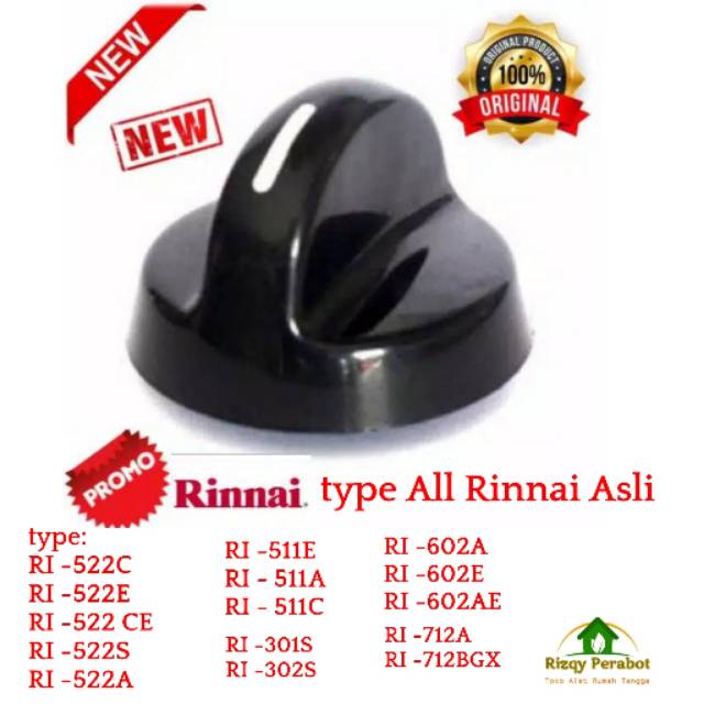 PUTARAN KOMPOR MERK RINAI ( RINNAI) / CEKLEKAN KOMPOR /KNOB KOMPOR GAS