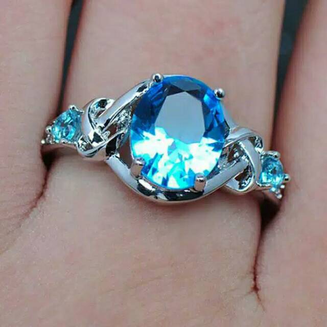 Cincin wanita batu Permata Aquarame