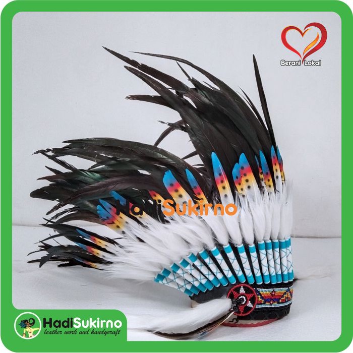 Topi Indian Topi Warbonnet bulu angsa (ukuran sedang)