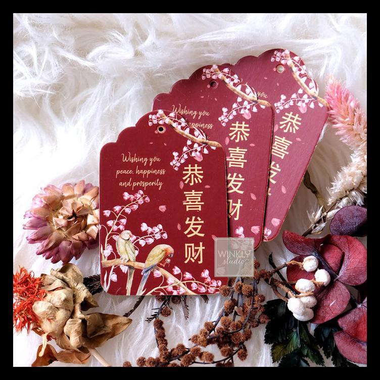 

25PCS HANG TAG IMLEK HANGTAG SINCIA CHINESE NEW YEAR KARTU MINI 2BIRDS TERMURAH