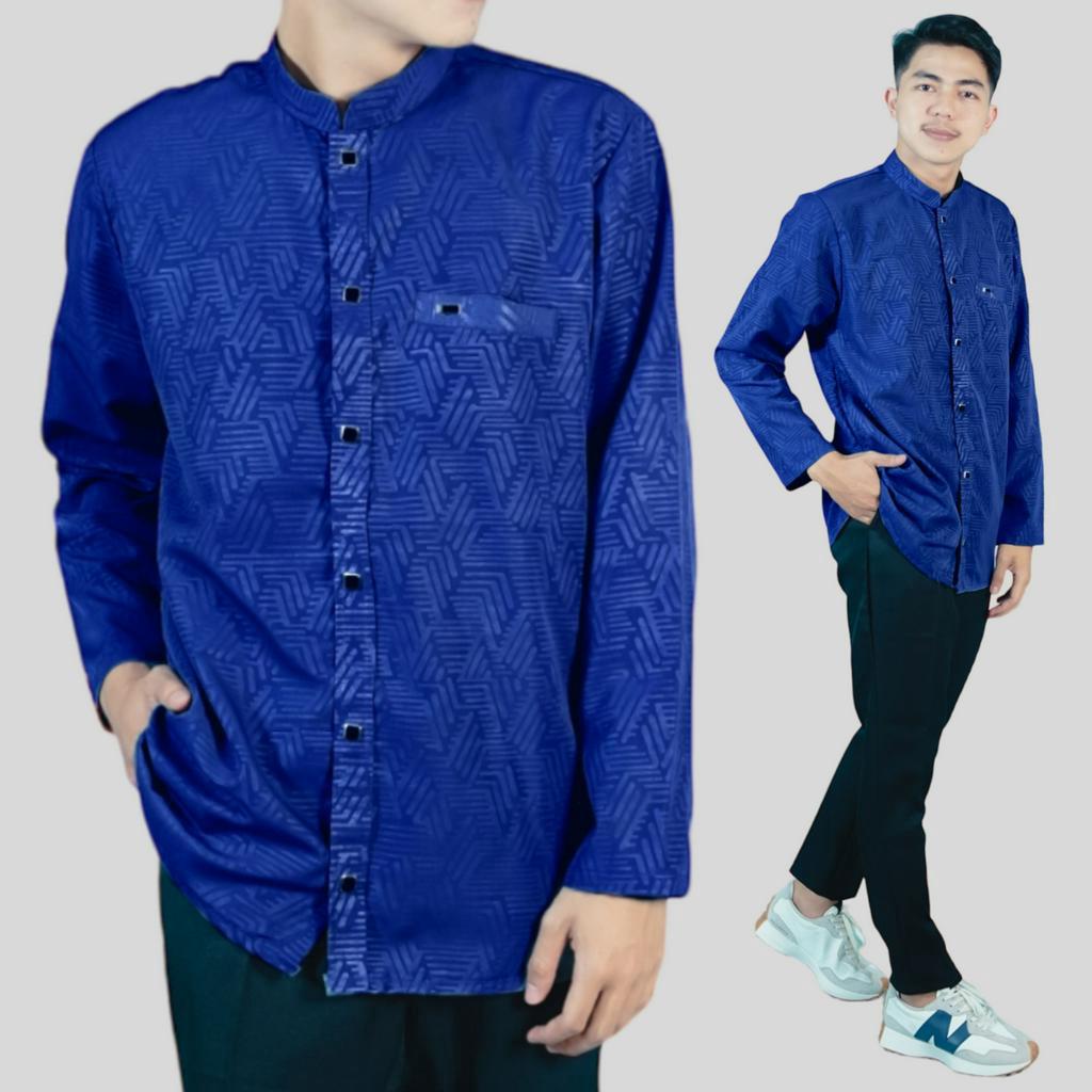 Baju koko pria atasan embos tangan panjang/kurta AL-ADHA