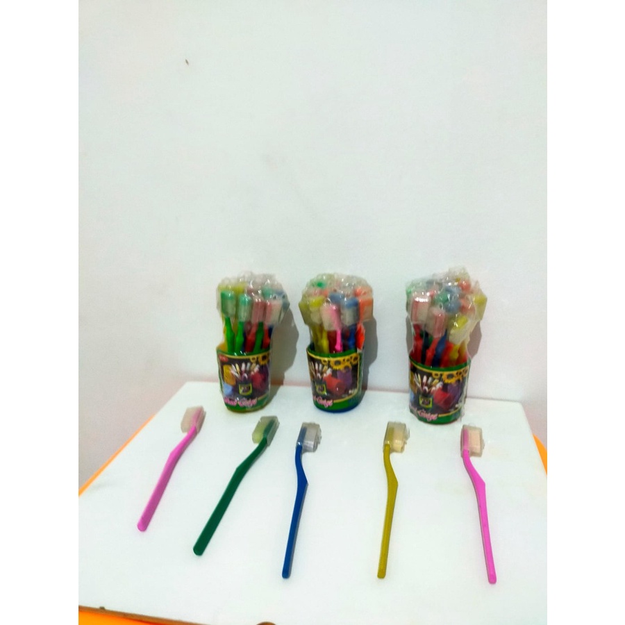 SGA18 Sikat Gigi Anak Warna Warni Set 1 Pack isi 18pcs + wadah