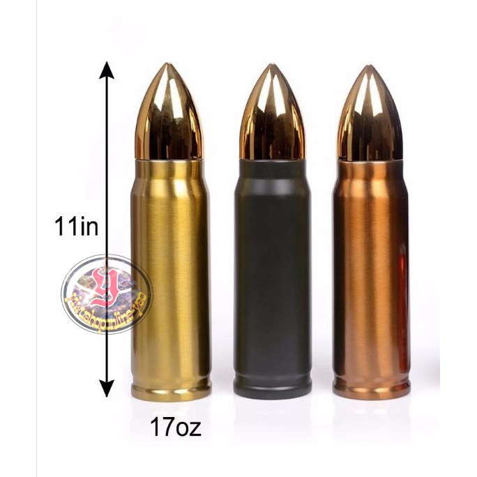 termos stainless model peluru unik dan lucu bullet model vacum lock sd-1025-7