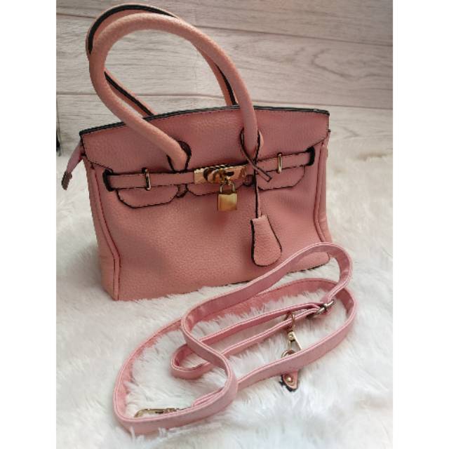 Preloved, used, hand bag, tas tangan, tas pesta, pink salem