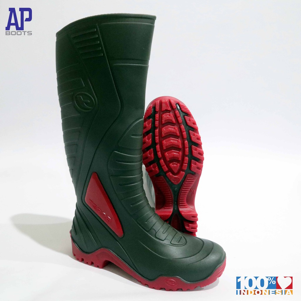 AP TERRA 3 GREEN/RED 39-42 - SEPATU BOOT SAFETY KARET - AP BOOTS