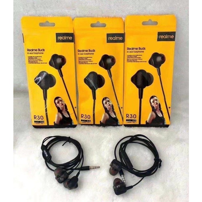 HANDSFREE HEADSET REALME R30 MUSIC EARPHONE SUPERBASS PROMO SEN