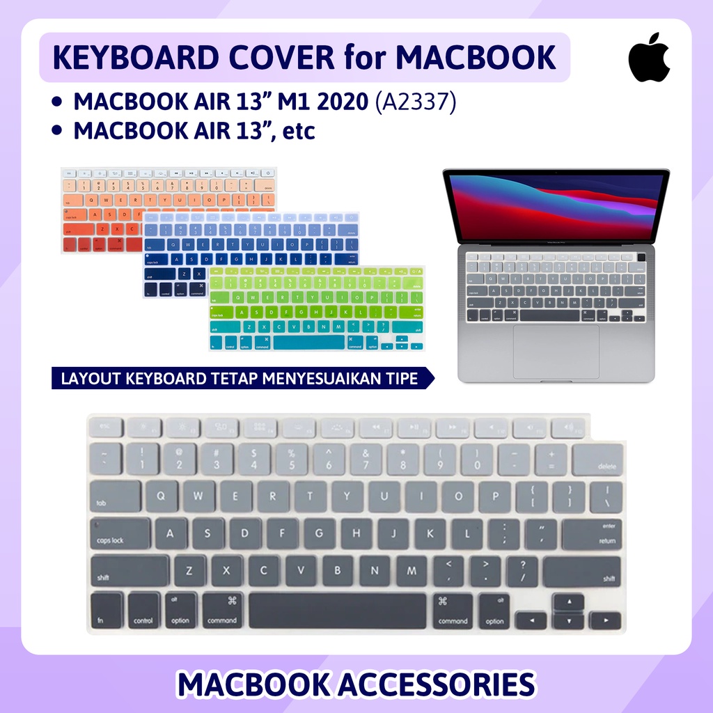 apple macbook air 13 3 13 inch a1932 a2179 a2337 a2681 chip m1 m2 2018 2019 2020 2022 protector keyb
