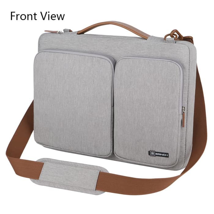 BRINCH Long Strap Executive Tas Laptop Selempang jinjing anti air waterproof 13 - 13.6 inch - Grey