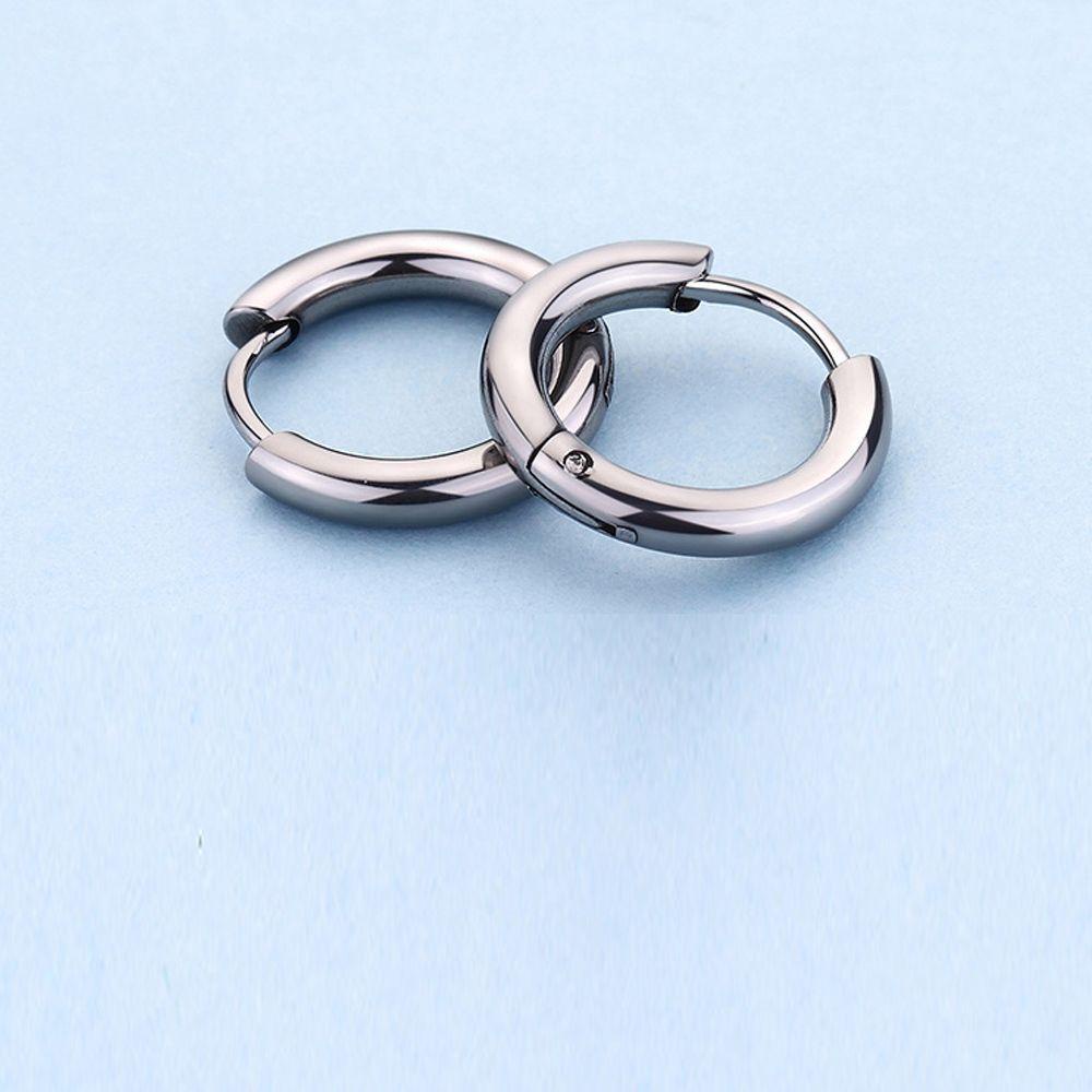 Nanas 1pasang Anting Hoop Bulat Tabung Pesta Punk Stainless Steel