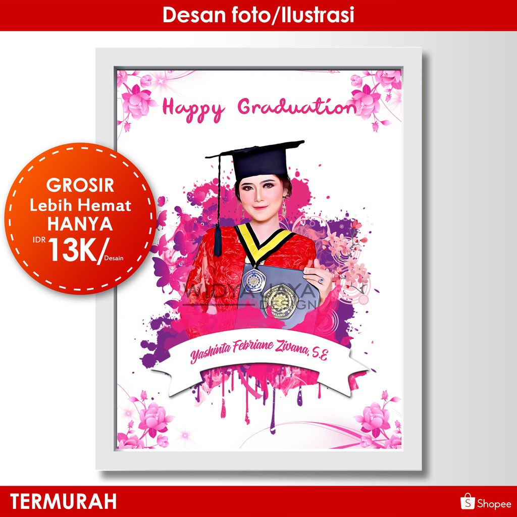 Kado Pernikahan Orang Tua Photo Painting Wisuda Anniversary