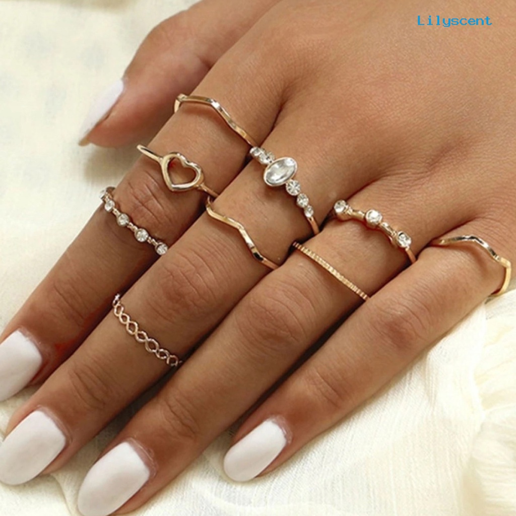 9 Pcs / Set Cincin Jari Gaya Vintage Untuk Hadiah Wanita