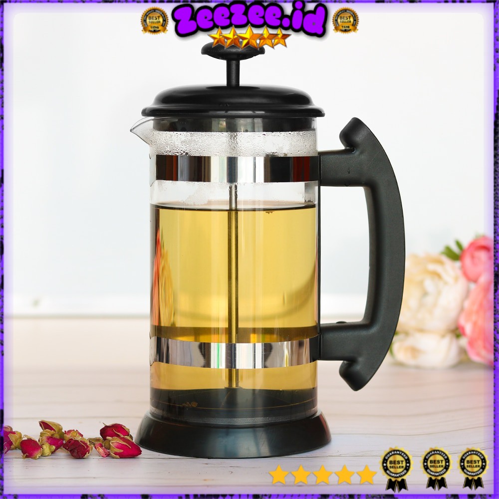 French Press Coffee Maker Pot 1 Liter - T35068 - Black