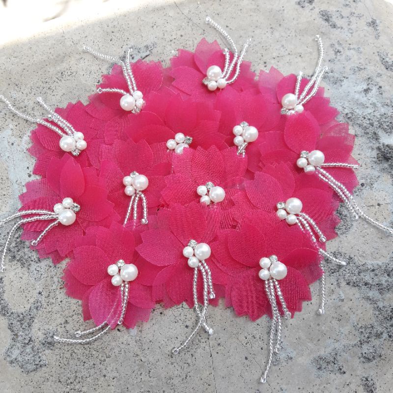BUNGA 3D JUNTAI PAYET / BUNGA 3D / BUNGA PAYET / BUNGA KEBAYA / BUNGA GAUN / 4 cm