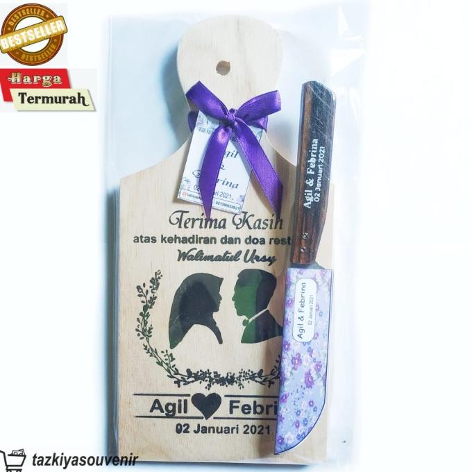 Souvenir Pernikahan Talenan Set Pisau Promo Murah