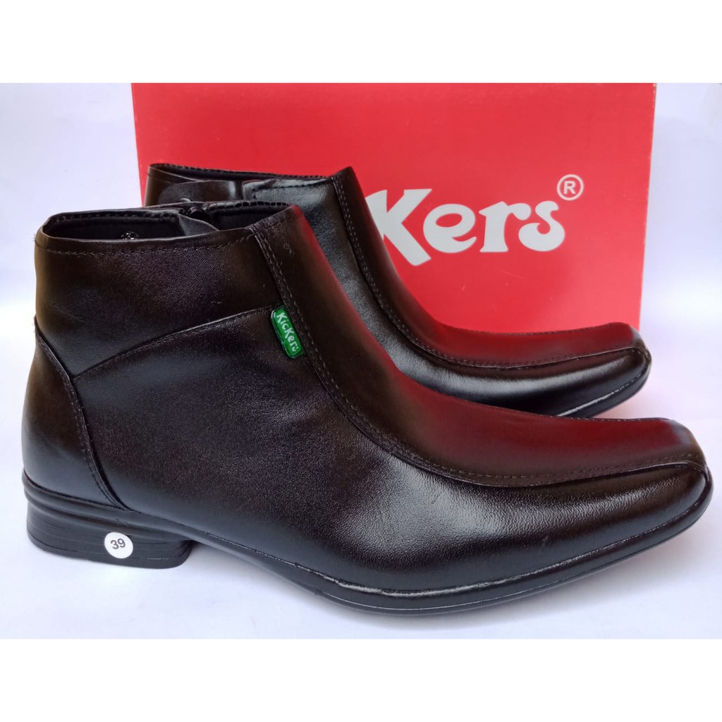 Sepatu boots resleting pria kulit asli original klasik kickers formal kantor kerja casual murah