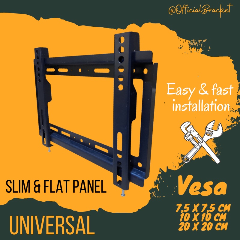 BRACKET TV DINDING LED LCD 14 - 42 Inch Super Slim Fix