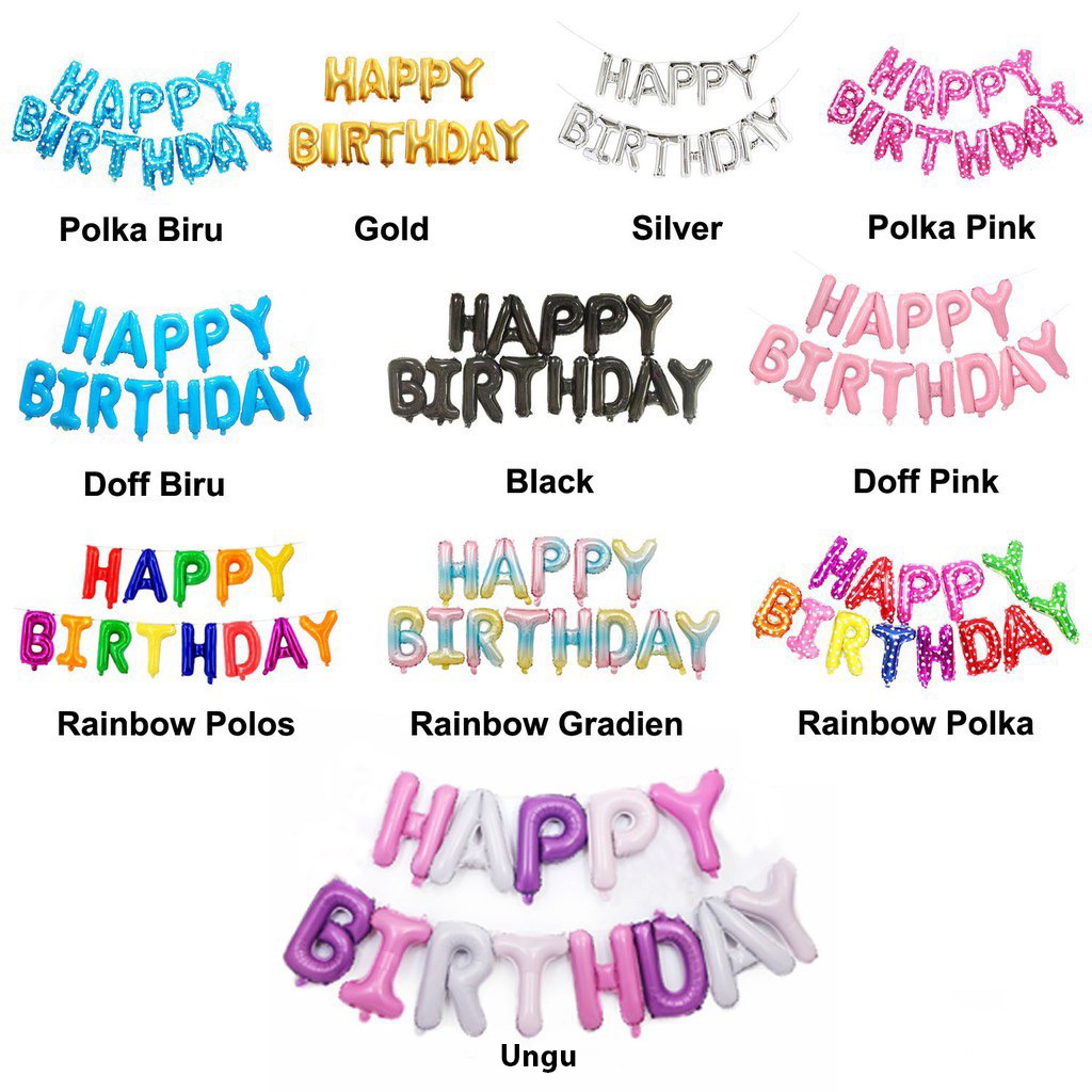 Balon Foil HAPPY BIRTHDAY SET