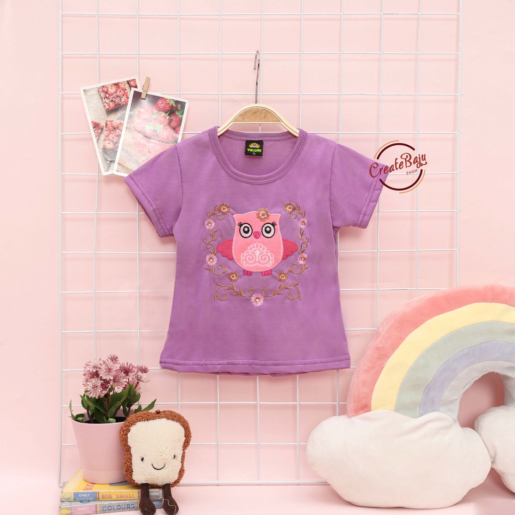 BAJU KAOS ANAK CEWEK 1-4 TAHUN OWL TERMURAH ATASAN ANAK CEWEK WARNA RANDOM